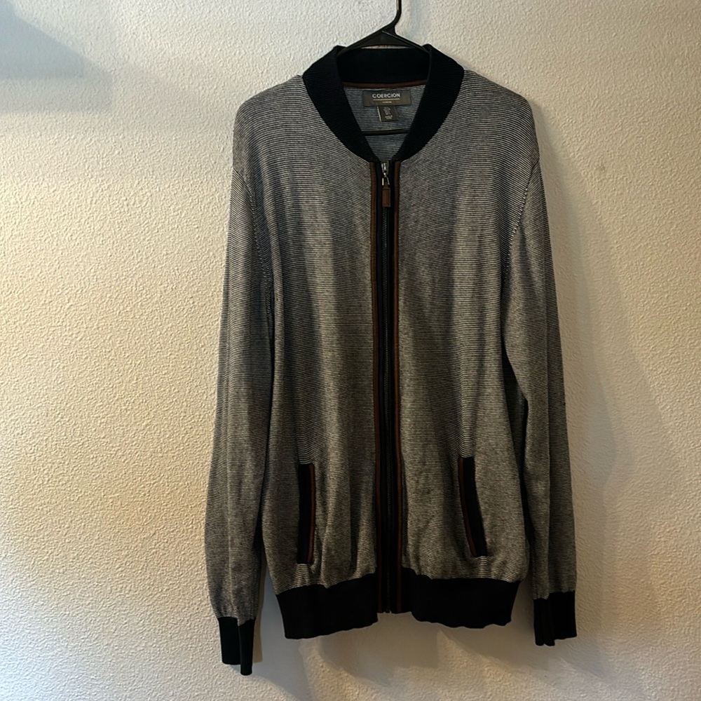 Coercion zip up cardigan size large